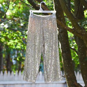Zara Kids Sparkly Silver Sequins Holiday Gaucho Pants Size 7